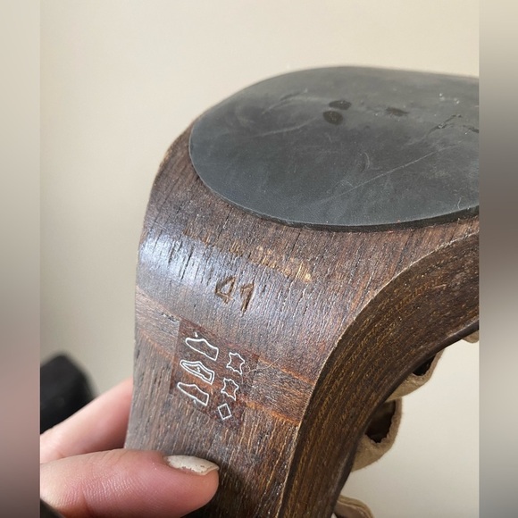 All Saints Strappy Suede Block Heel Open Toed Platform Pumps - Picture 8 of 8